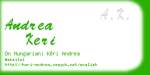 andrea keri business card