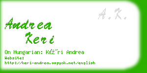 andrea keri business card